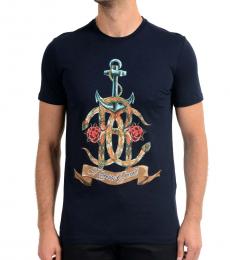 Navy Blue Graphic Print T-Shirt