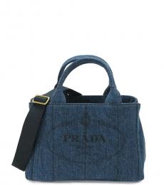 Prada Denim Giardiniera Small Satchel