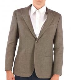 Brown Flax Refined Side Vents 2-Button Blazer