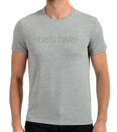 Roberto Cavalli Grey Graphic Print T-Shirt