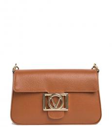 Mario Valentino Brown Dollaro Medium Shoulder Bag