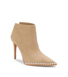 Karl Lagerfeld Taupe Studded Suede Stiletto Boots