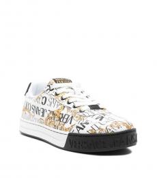 Versace Jeans Couture White Barocco Print Sneakers