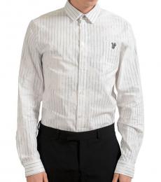 White Striped Long Sleeve Casual Shirt
