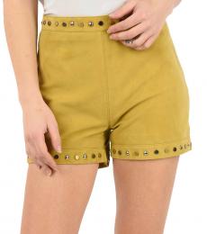 Just Cavalli Yellow Suede Shorts 