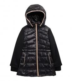 Michael Kors Girls Black Hybrid Puffer Jacket