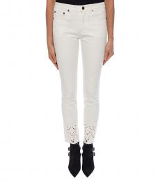 White Denim Skinny Fit Jeans