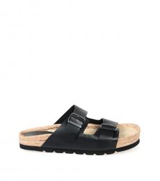 Neil Barrett Black Dual Buckle Espadrille Sandals