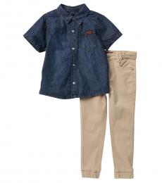 7 For All Mankind 2 Piece Shirt/Pants Set (Little Boys)