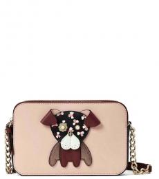 Kate Spade Pink Cherrywood Floral Pup Small Crossbody