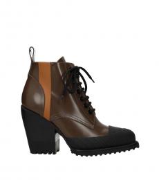 Chloe Brown Lace Up Ankle Boots
