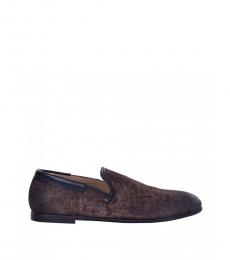 Brown Black Leather Loafers