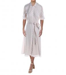 Ralph Lauren Berry Multi Striped Midi Shirtdress