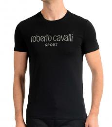 Roberto Cavalli Black Graphic Print T-Shirt
