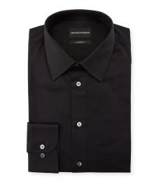 Black Modern-Fit Dress Shirt