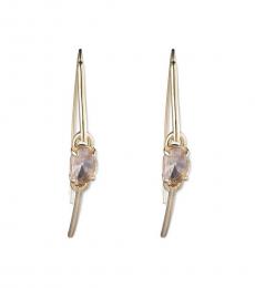 Gold Stone Threader Earrings