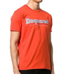 Orange Printed Cool Fit T-Shirt