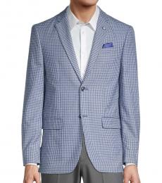 Blue Regualr-Fit Check Sportscoat
