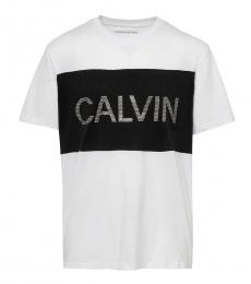Calvin Klein Boys White Mesh Logo T-Shirt