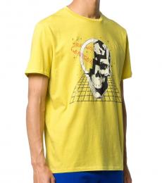 Yellow Skull Printed Crewneck T-Shirt