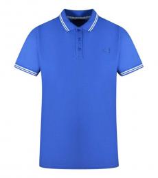 Cavalli Class Royal Blue Contrast Logo Polo