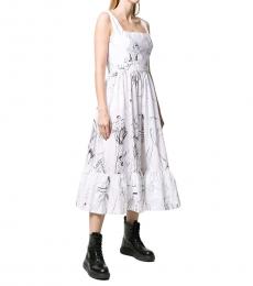 Alexander McQueen White Printed Flared Dress