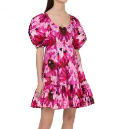 Alexander McQueen Pink Floral Pouf Sleeve Dress