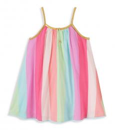 Little Girls Pink Multi Stripe Dress