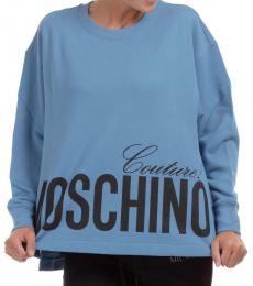 Moschino Blue Logo Crewneck Sweatshirt