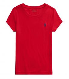 Ralph Lauren Girls Red Crewneck T-Shirt