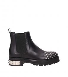 Alexander McQueen Black Studded Ankle Boots