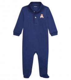 Ralph Lauren Baby Boys French Navy Polo Bear Coverall