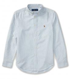 Boys Light Blue Stripe Oxford Shirt