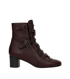 Chloe Violet Lace Up Ankle Boots