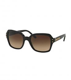Tory Burch Shiny Black-Brown Gradient Sunglasses