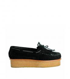 Black Suede Platform Loafers