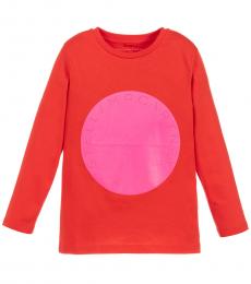 Stella McCartney Little Girls Red & Neon Pink Logo T-Shirt