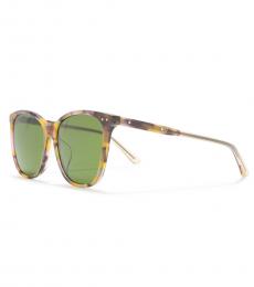 Bottega Veneta Havana Pink Green Oversized Sunglasses