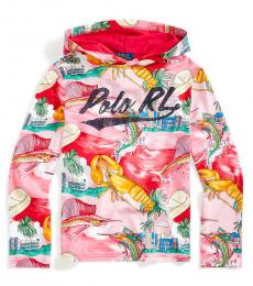 Ralph Lauren Boys Multi Tropical Beach Hooded T-Shirt
