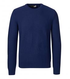 Love Moschino Dark Blue Peace Embossed Logo Sweater