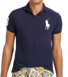 Ralph Lauren Navy White Big Pony Custom Fit Polo