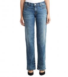 Dusted Sapphire Relaxed Straight Boyfriend Jeans