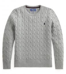 Ralph Lauren Boys League Heather Cable Knit Sweater