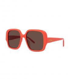 Loewe Orange Brown Square Sunglasses
