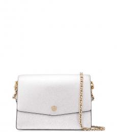 Tory Burch Silver Robinson Small Shoulder Bag
