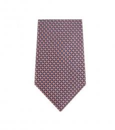 Pink Traditional Geo Slim Silk Tie