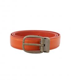 Orange Gold Buckle Belt
