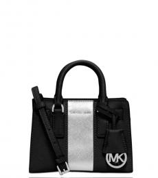 Michael Kors Black Dillon Center Stripe Mini Satchel
