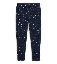 Ralph Lauren Girls Hunter Navy Star Stretch Jersey Leggings