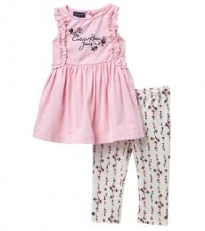 Calvin Klein 2 Piece Top/Leggings Set (Little Girls)
